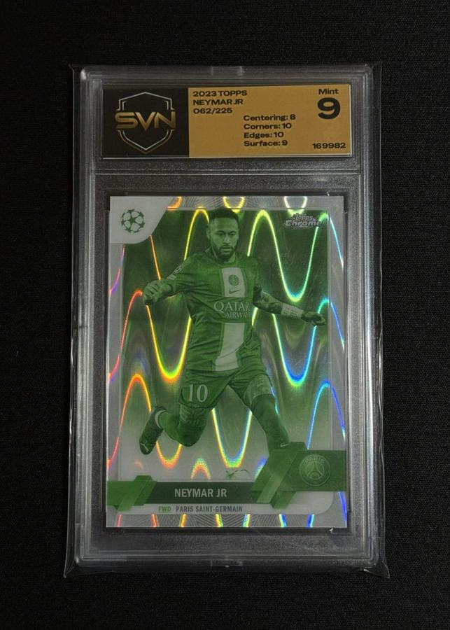 Zaprta SVN kapsula, sprednja stran: Neymar Jr 2023 Topps 062/225, Mint 9, serijska 169982